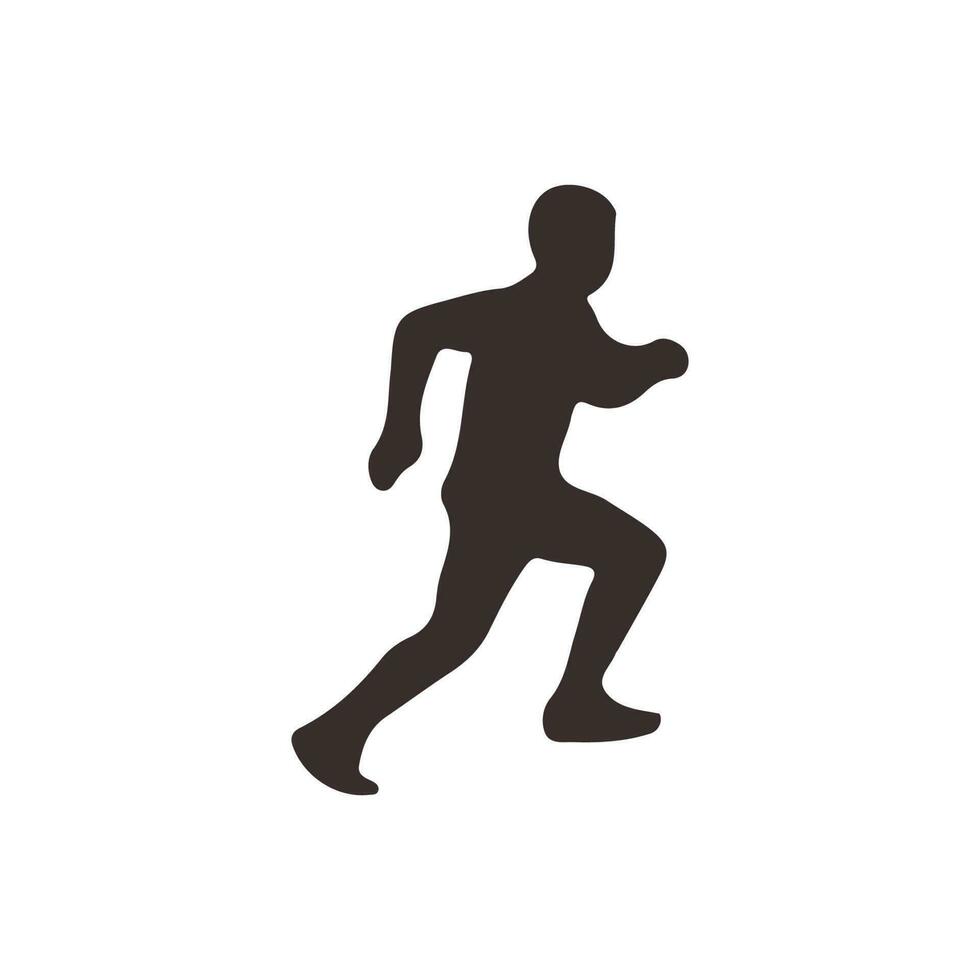 silhouette man running vector