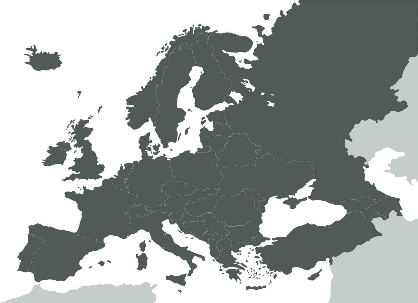 político blanco mapa de Europa en gris color con blanco antecedentes. vector ilustración