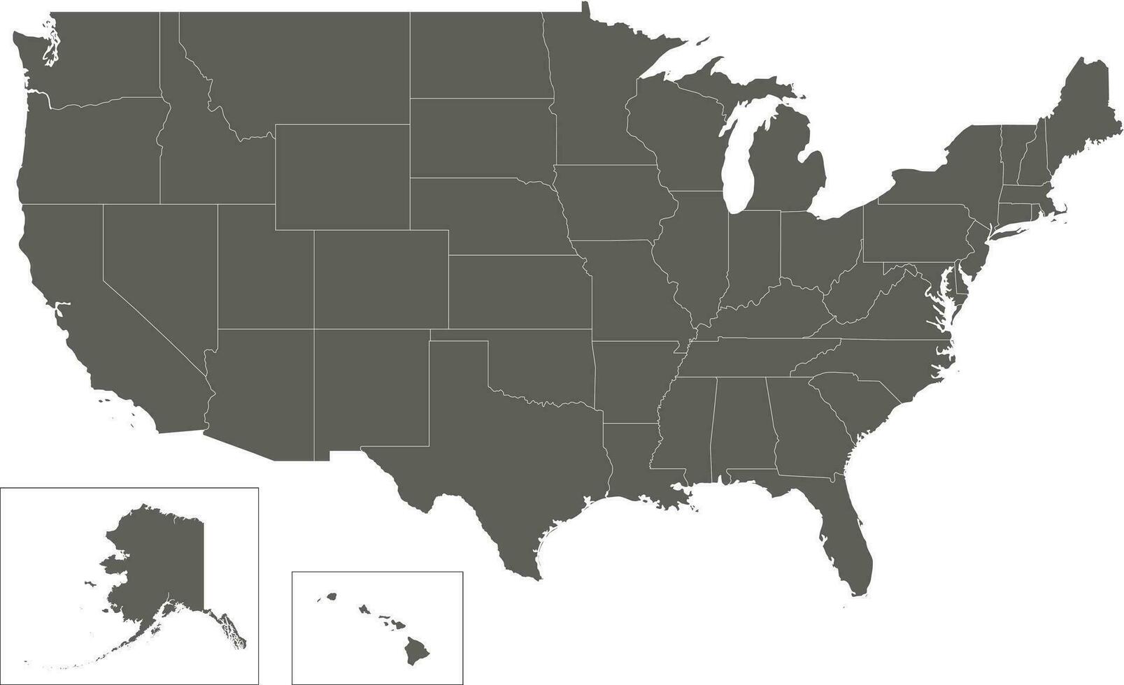 vector blanco mapa de Estados Unidos con estados y administrativo divisiones editable y claramente etiquetado capas.