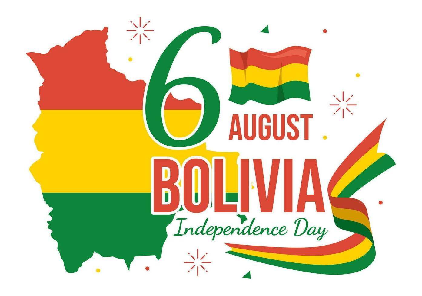 bolivia independencia día vector ilustración en 6 6 agosto con festival nacional fiesta en plano dibujos animados mano dibujado aterrizaje página antecedentes plantillas