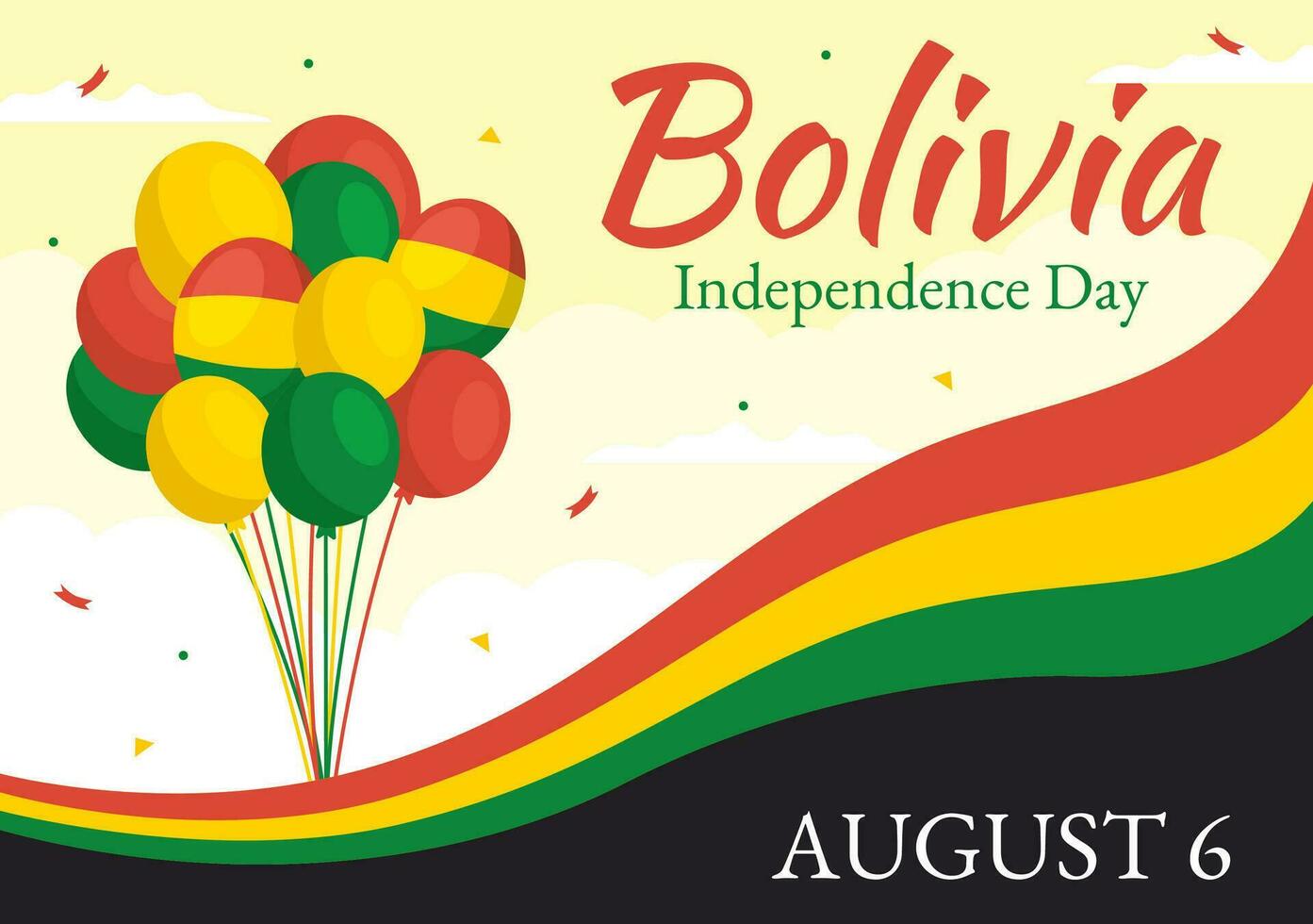 bolivia independencia día vector ilustración en 6 6 agosto con festival nacional fiesta en plano dibujos animados mano dibujado aterrizaje página antecedentes plantillas