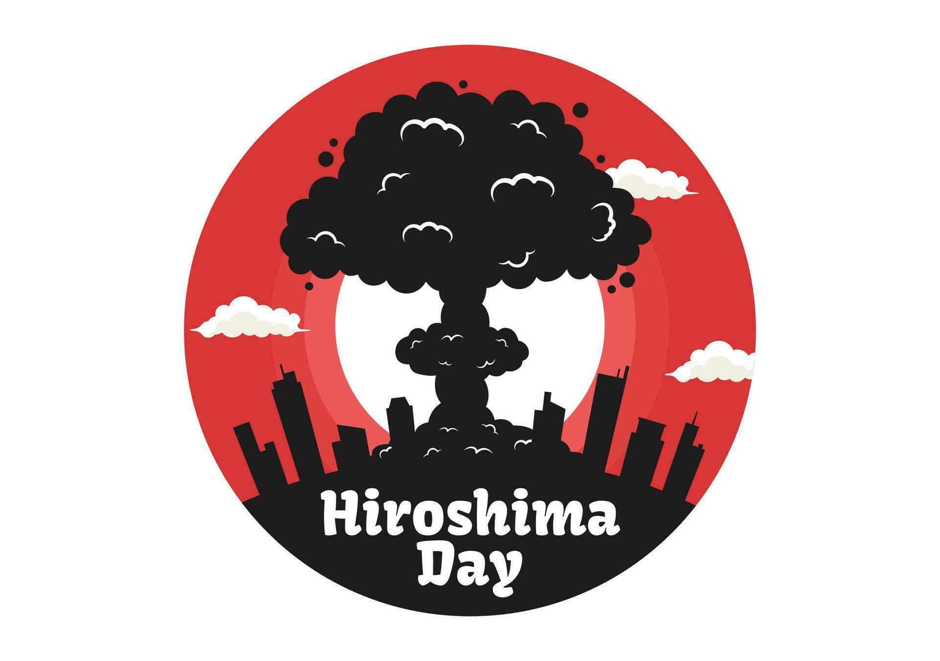 Hiroshima Day Vector Illustration on 6 August with Peace Dove Bird and