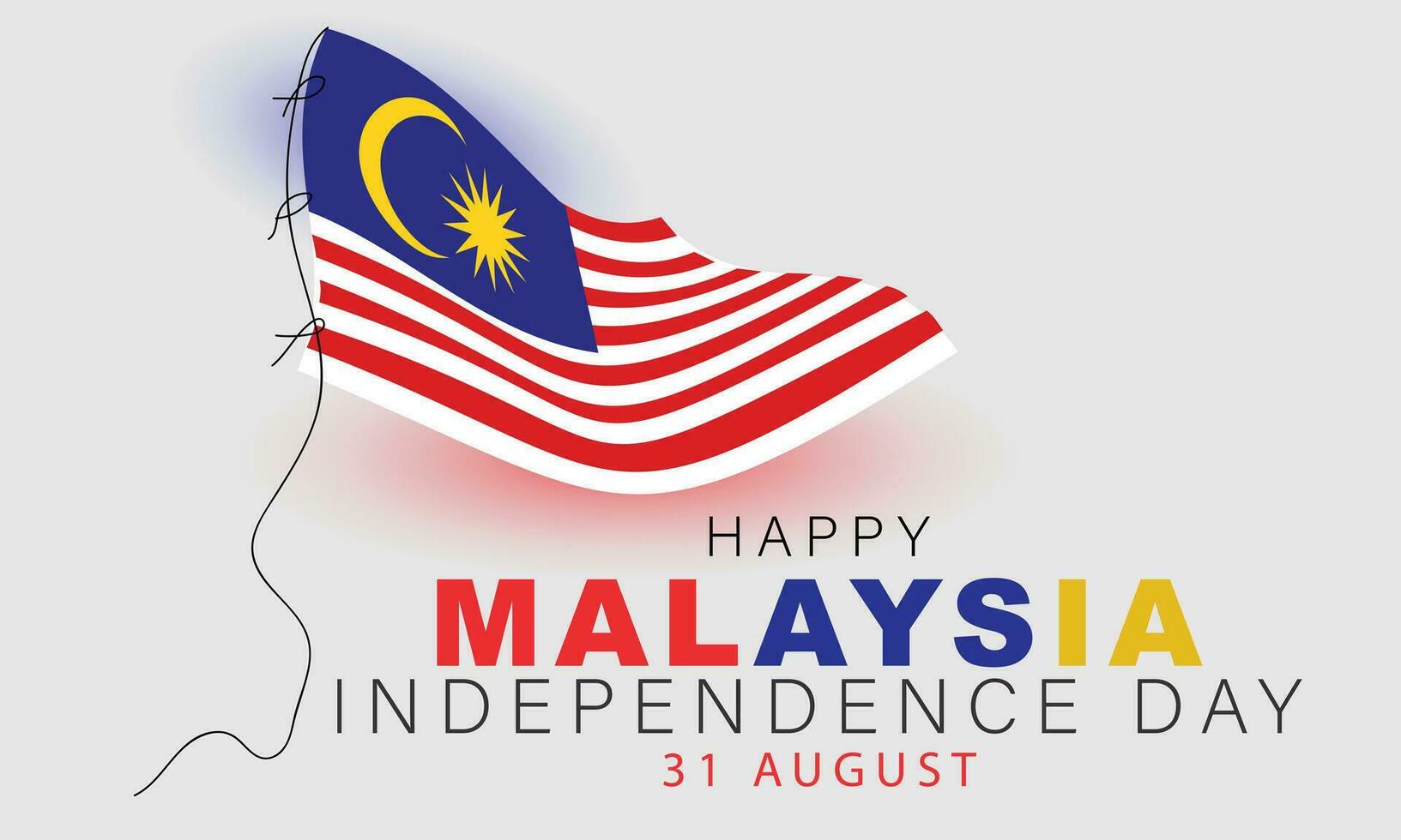 Malaysia independence day. background, banner, card, poster, template. Vector illustration.
