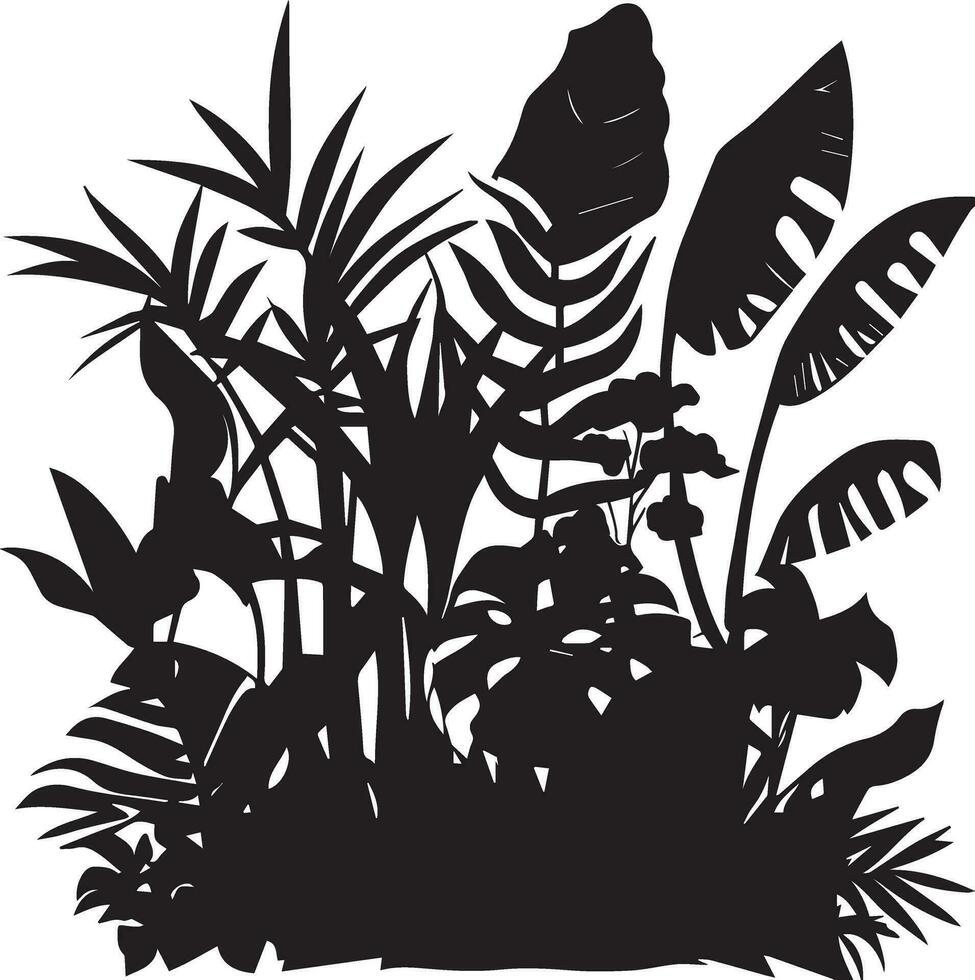 Jungle Tree Vector silhouette illustration