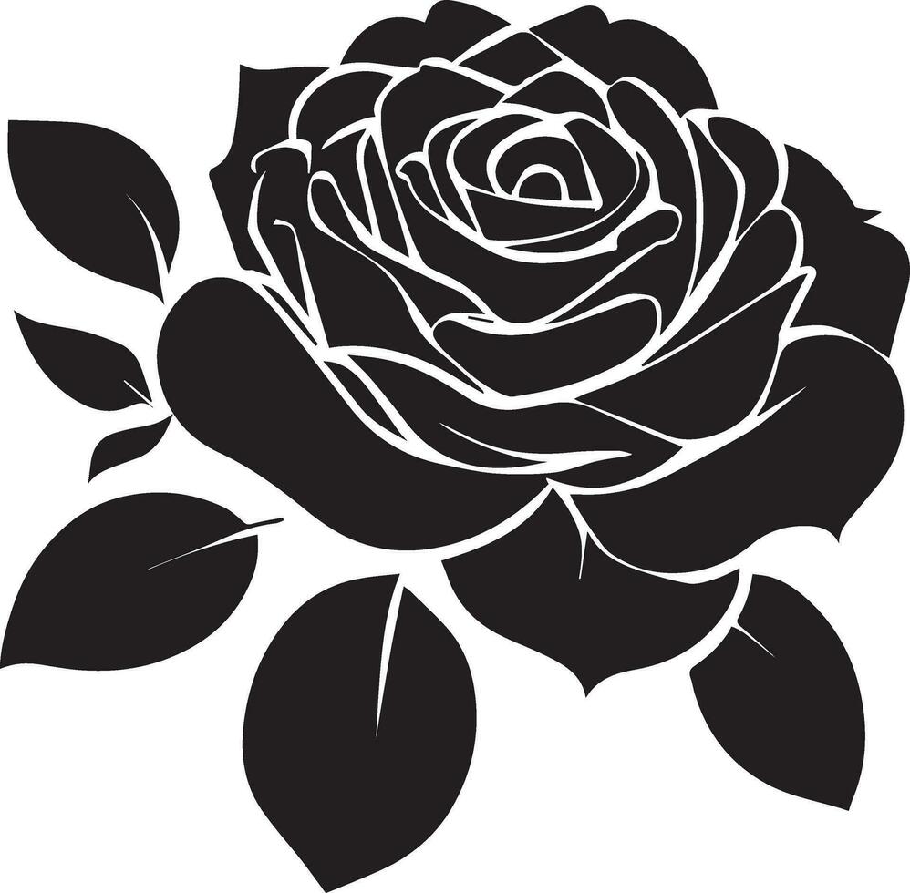 Rose Vector Design Silhouette illustration black color