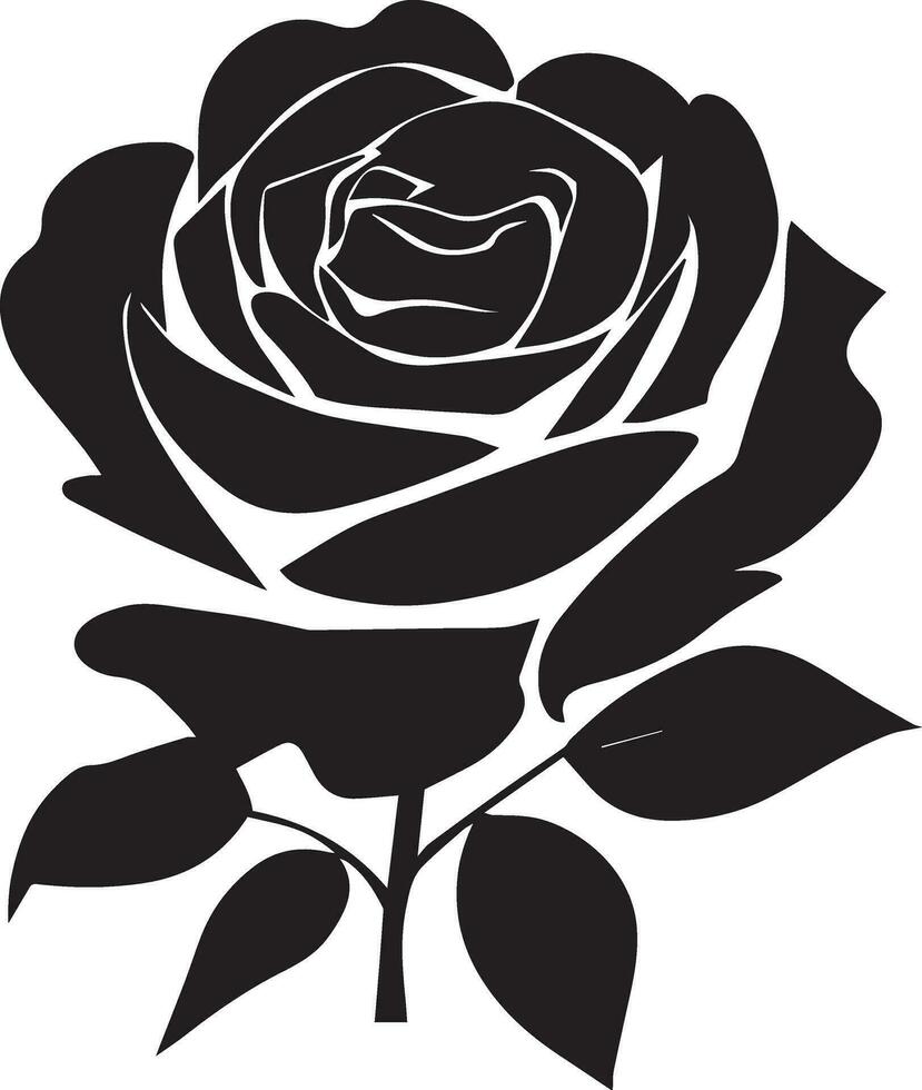 Rose Vector Design Silhouette illustration black color