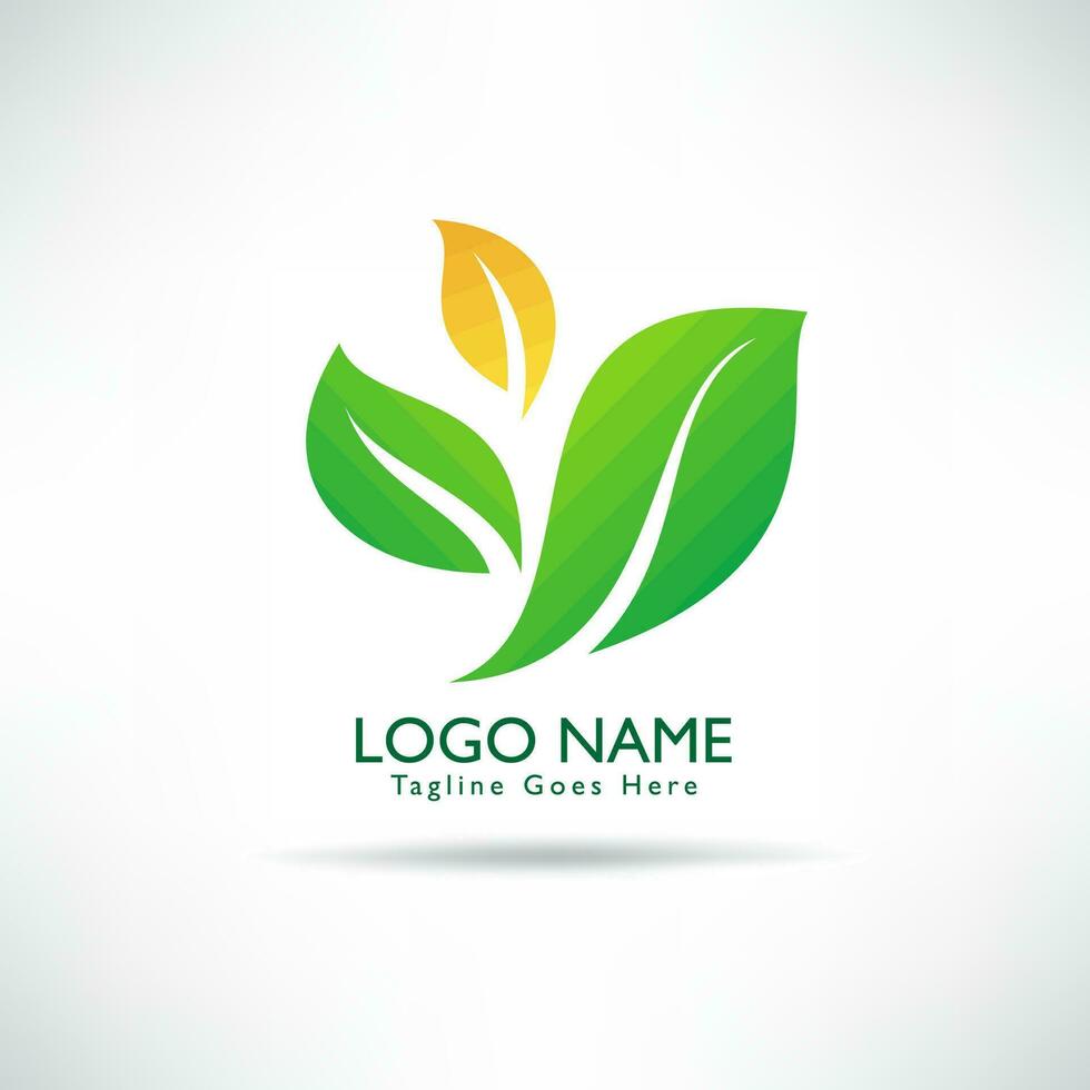 creative Green Leaf eco organic Logo design vector template. green environmental concept, ecological.