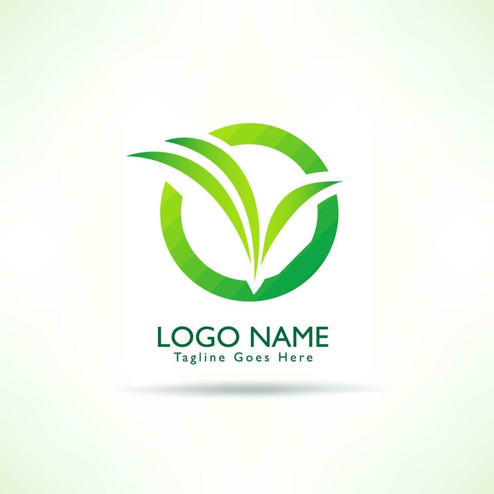 creativo logo verde hoja vector