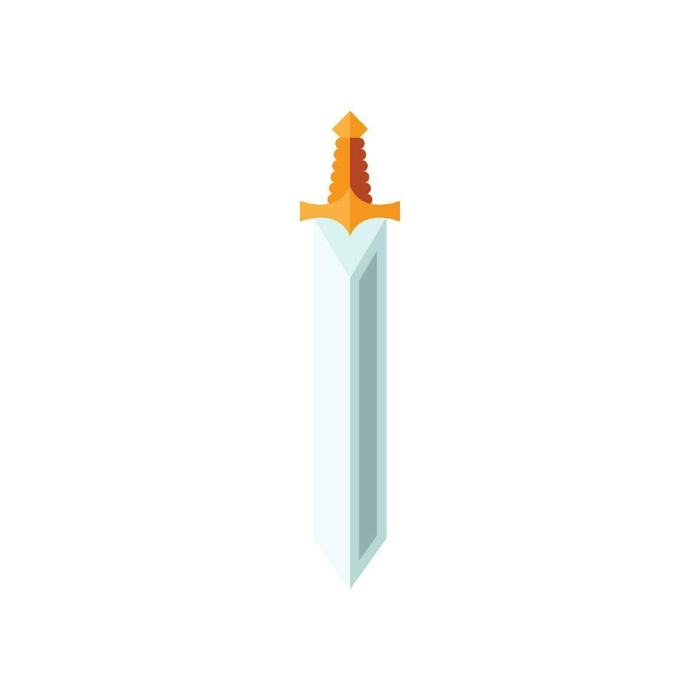 Cartoon game sword. Crossed Knight Sword Ancient Weapon Cartoon Design vector