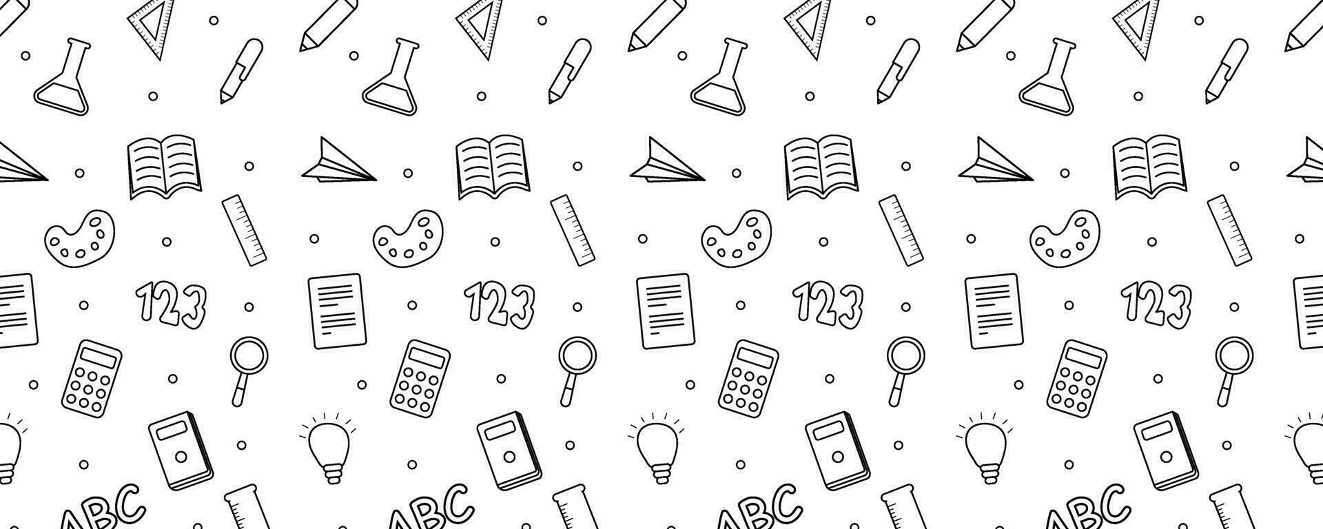 Seamless Pattern Welcome Back To School Background. vector