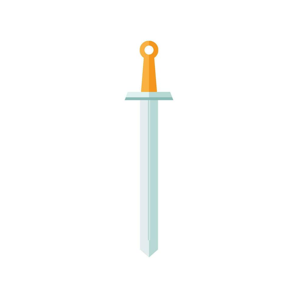 Cartoon game sword. Crossed Knight Sword Ancient Weapon Cartoon Design vector