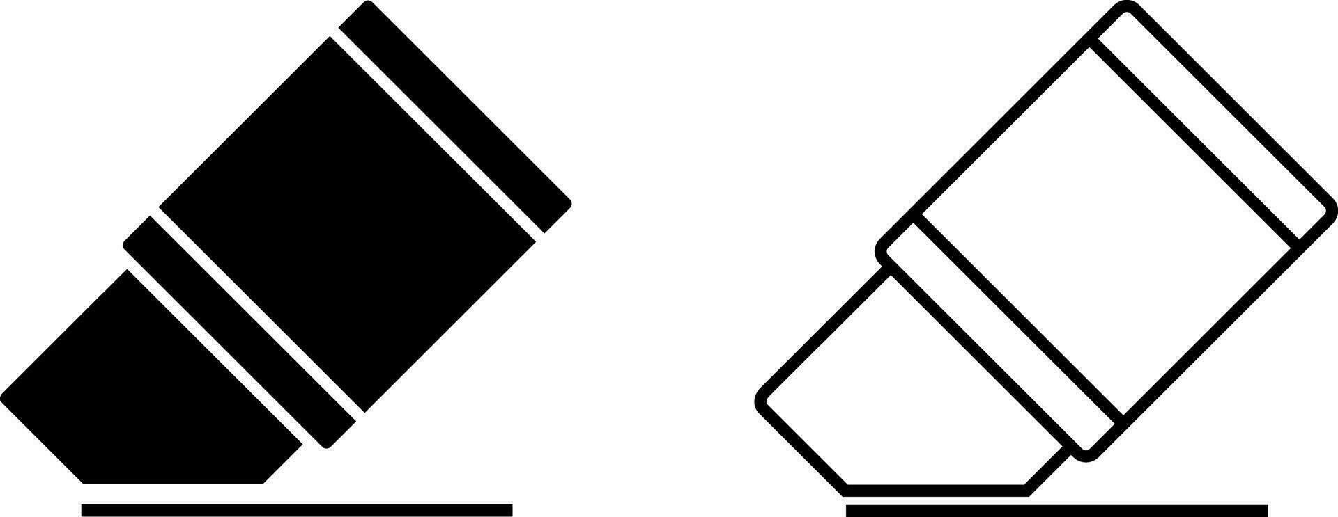 eraser icon, symbol, sign isolated on transparent in glyph and line style. Vector illustration