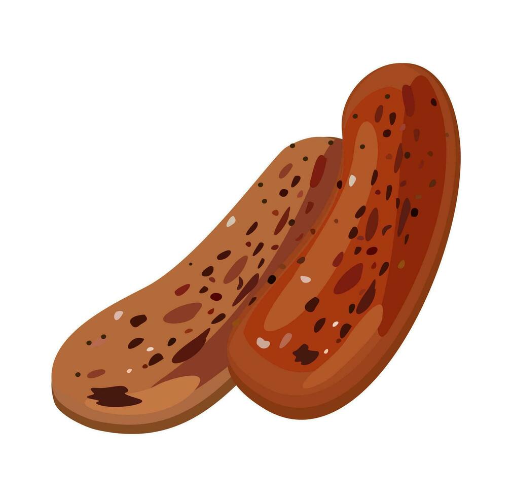 Grilled sausages. Vector isolated illustration.
