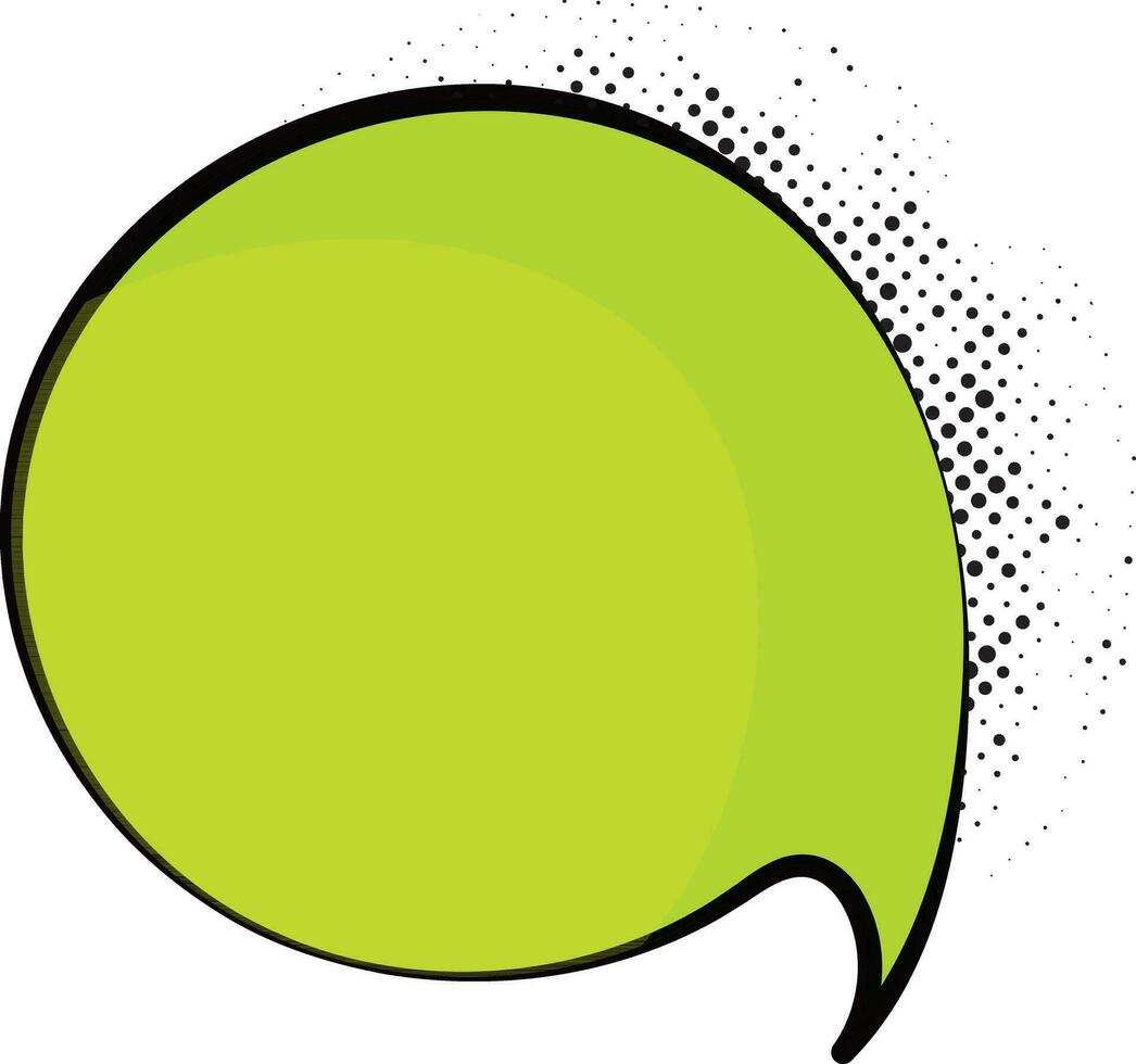 Pop art style green speech bubble. vector