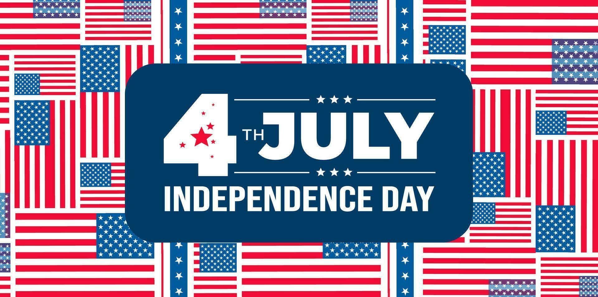 4th of July United States Independence Day celebration promotion advertising background, poster, card or banner template with American flag and typography. Independence day USA festive decoration. vector