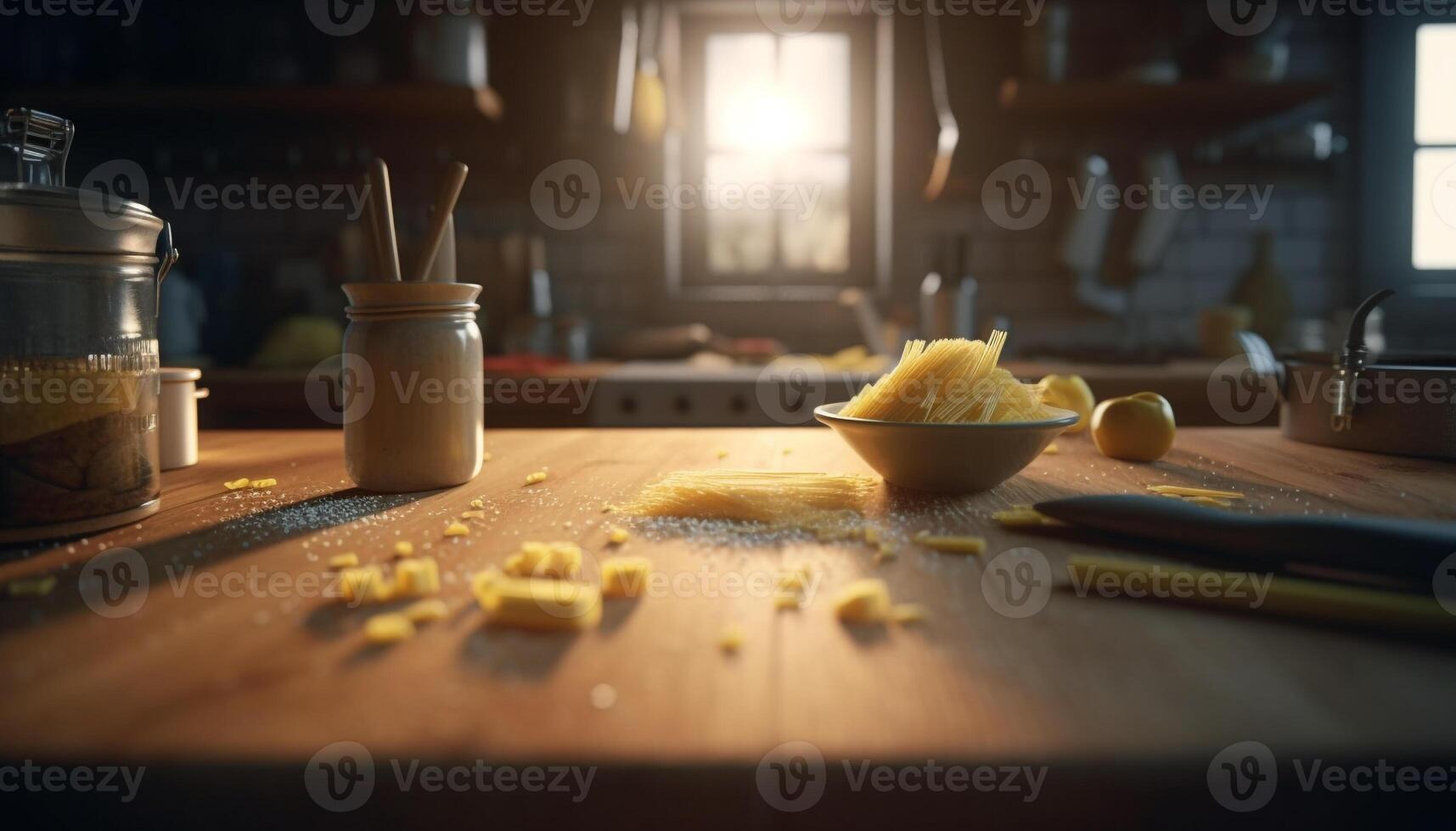 Healthy homemade meal preparation using fresh organic ingredients indoors generated by AI photo