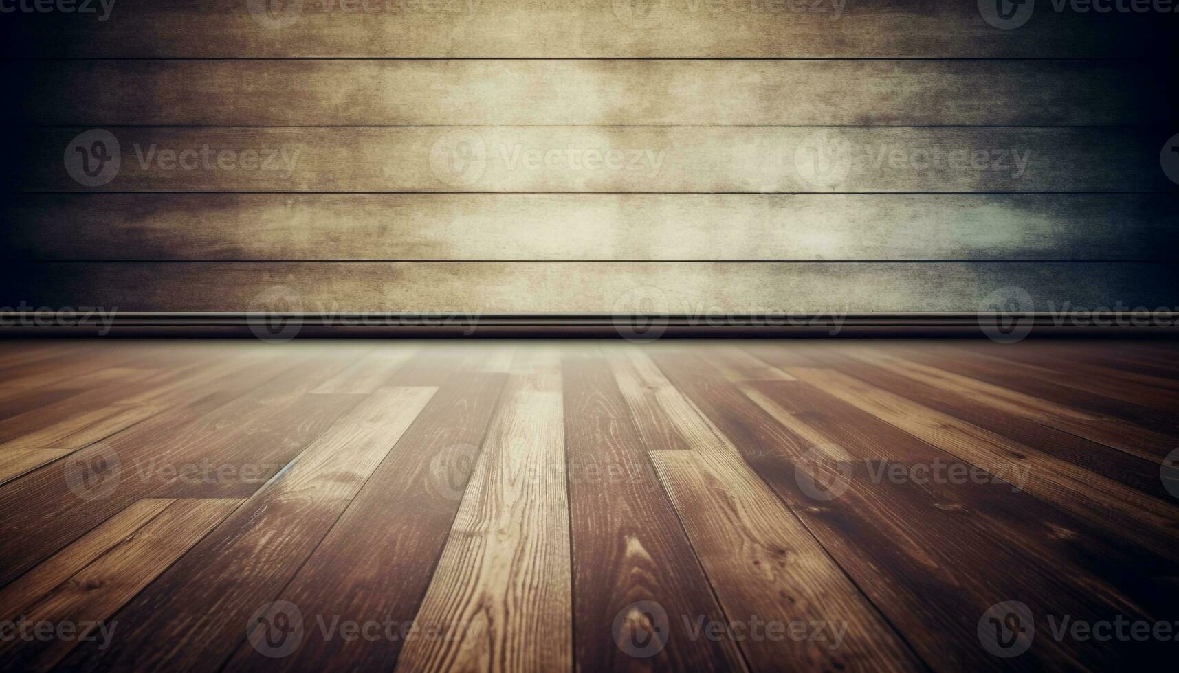 Bright parquet flooring illuminates modern abstract design inside old building generated by AI photo