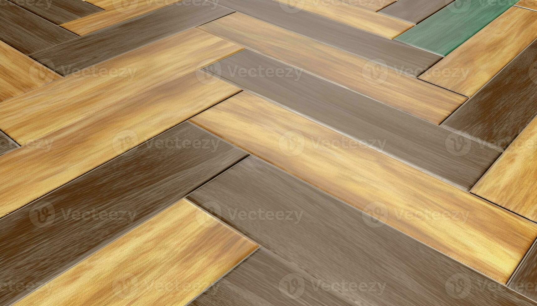 Geometric shapes of hardwood planks create modern parquet flooring design generated by AI photo