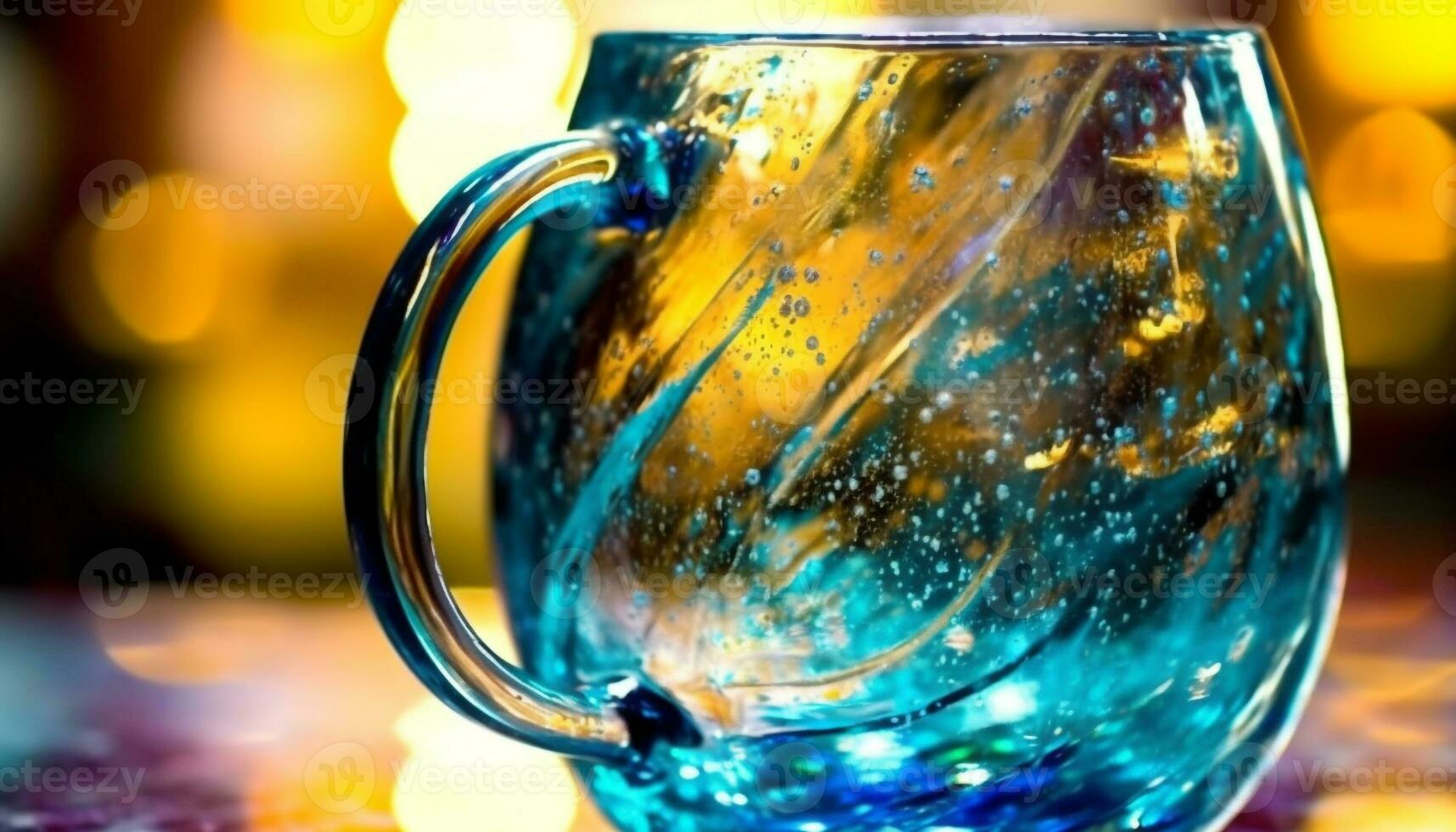 Refreshing drink poured into glass, illuminating celebration with bubbles generated by AI photo
