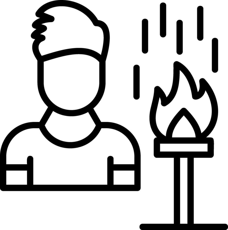 diseño de icono de vector de hombre comedor de fuego