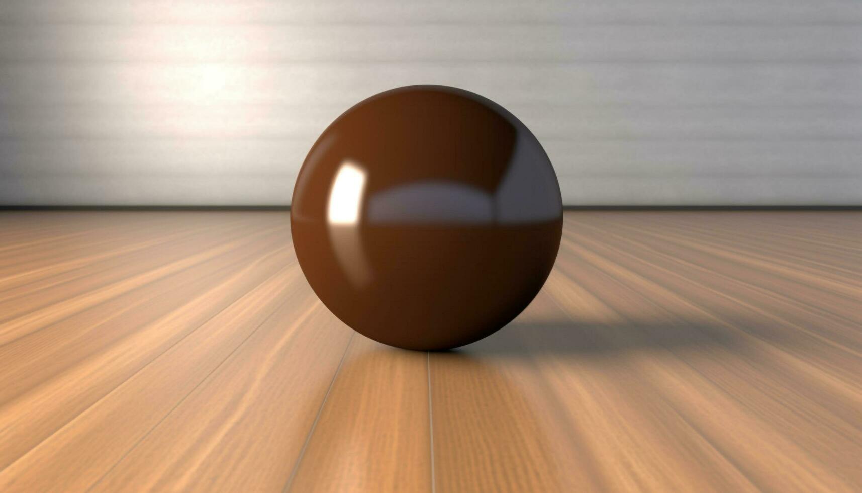 Shiny sphere on modern table in futuristic domestic room design generated by AI photo