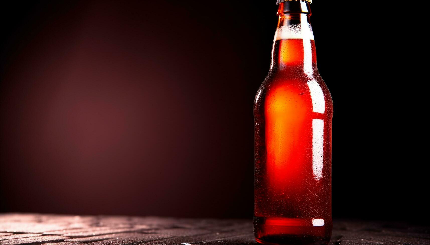 sediento celebracion Fresco cerveza torrencial dentro limpiar vaso en mesa generado por ai foto