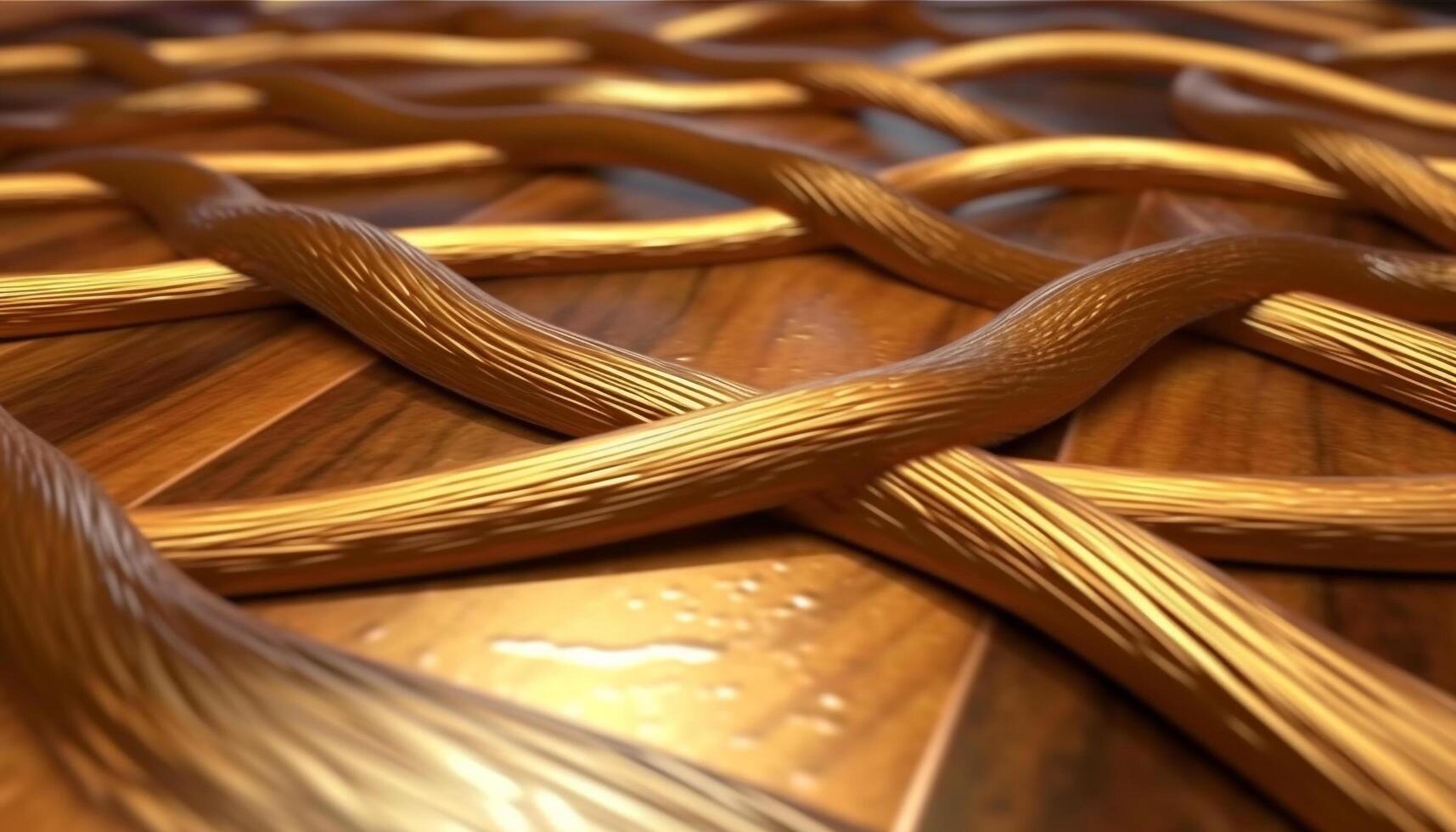 Abstract pattern of twisted copper wire in a manufacturing industry generated by AI photo