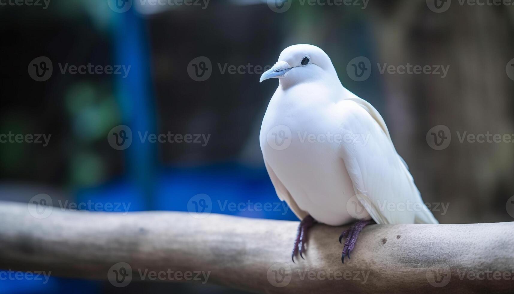 Seagull perching on branch, looking out at blue sea generated by AI photo