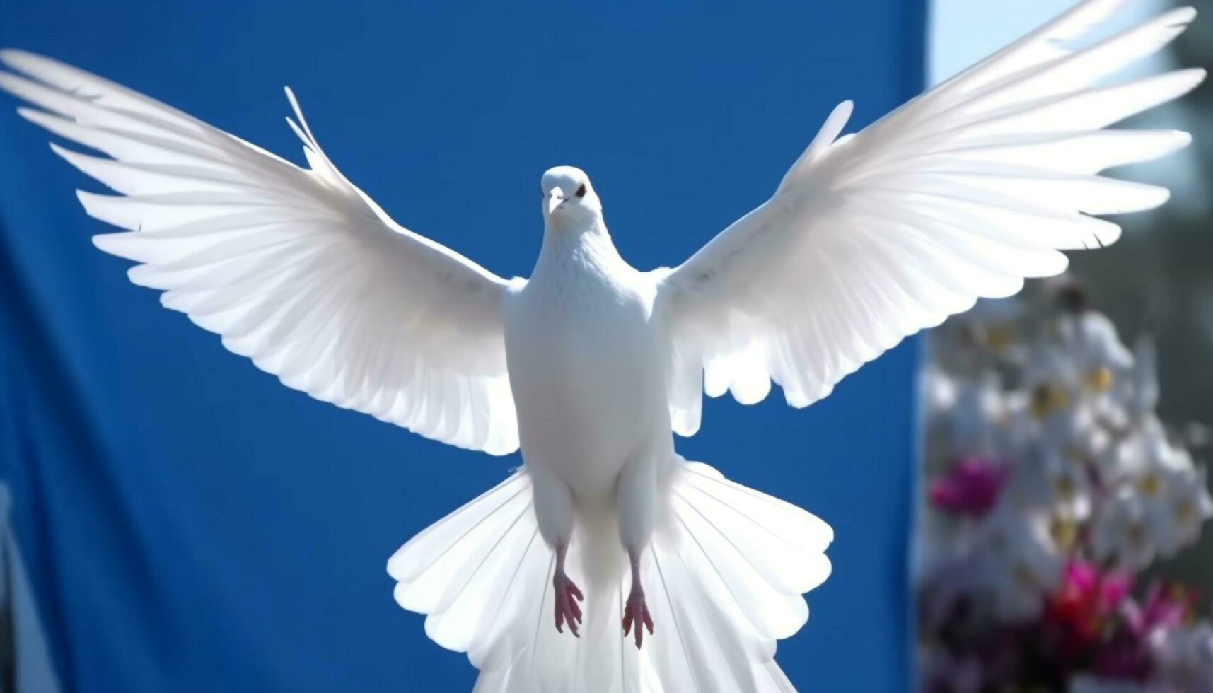 Flying seagull symbolizes freedom and spirituality in nature elegance generated by AI photo