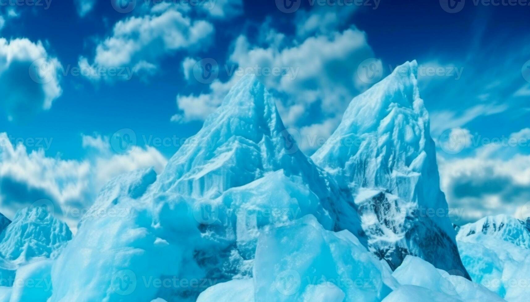 Majestic mountain peak, frozen in winter tranquil beauty generated by AI photo