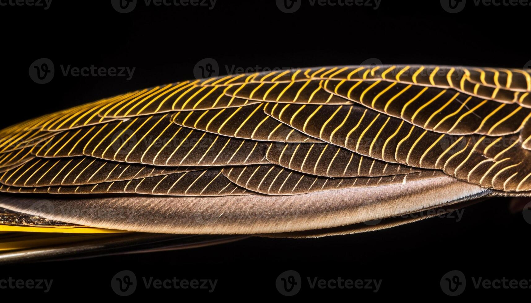 Smooth striped feather in blue, underwater beauty in nature generated by AI photo