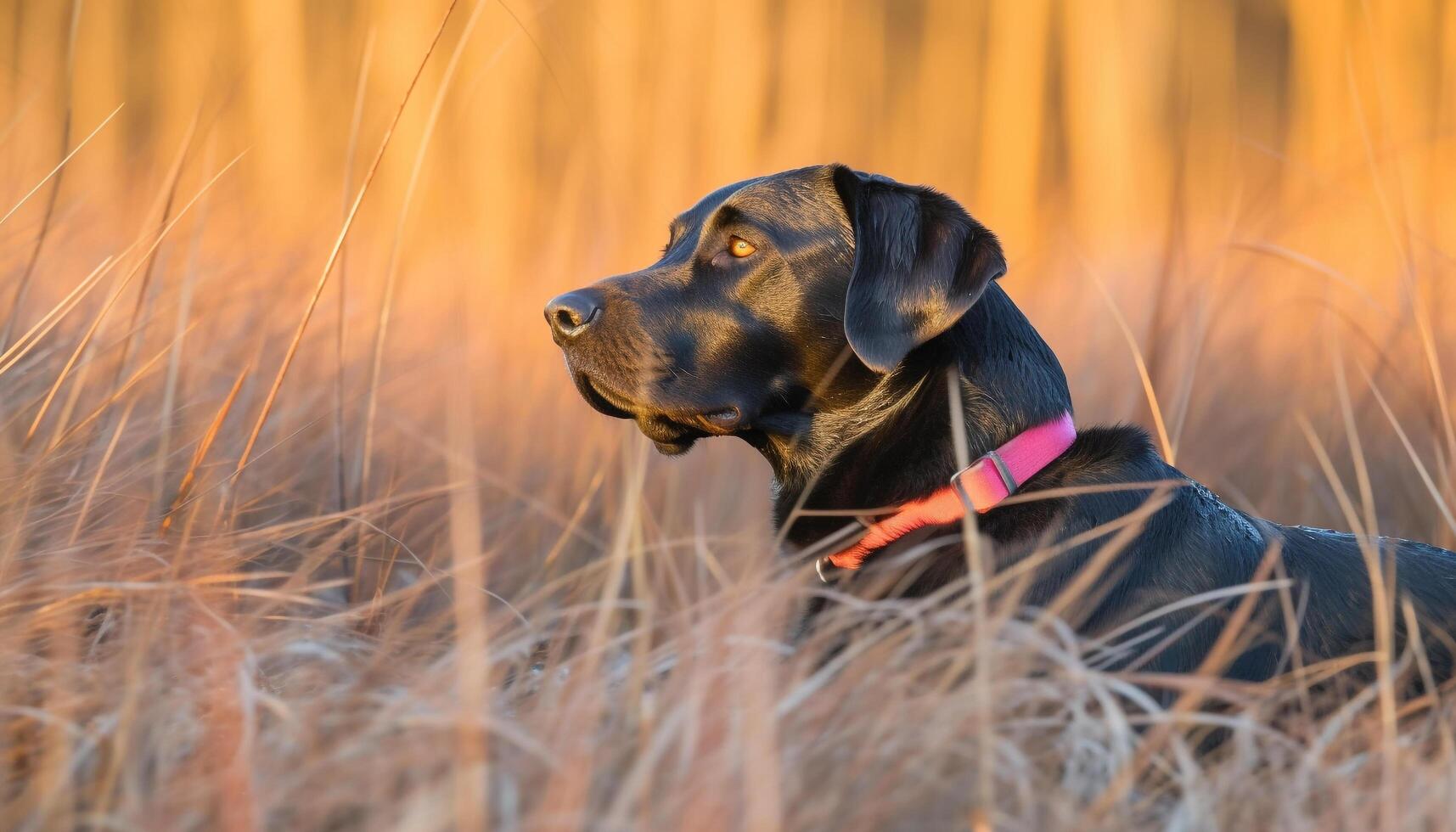 Cute purebred puppy sitting in meadow, looking at the camera generated by AI photo