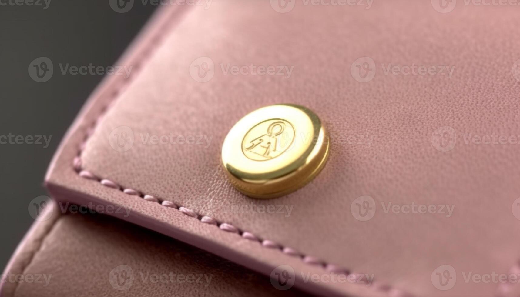 Gold wallet with metal button, a symbol of financial success generated