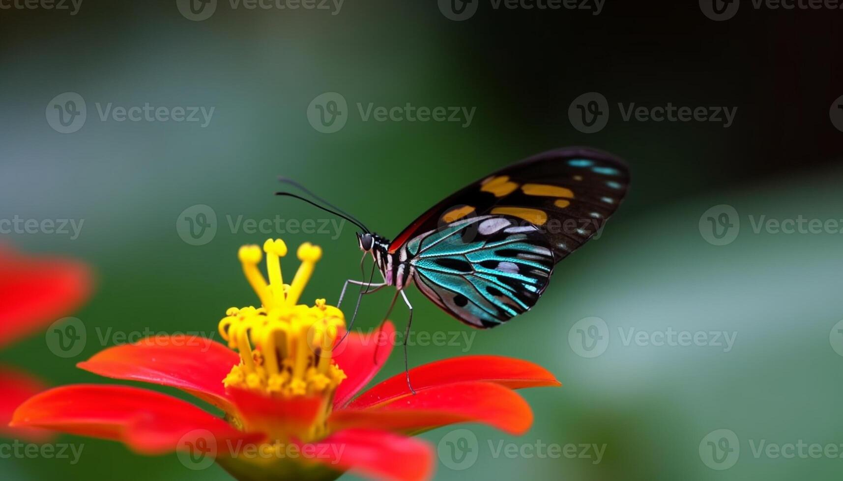 en el fragilidad de un mariposa multi de colores alas generado por ai foto