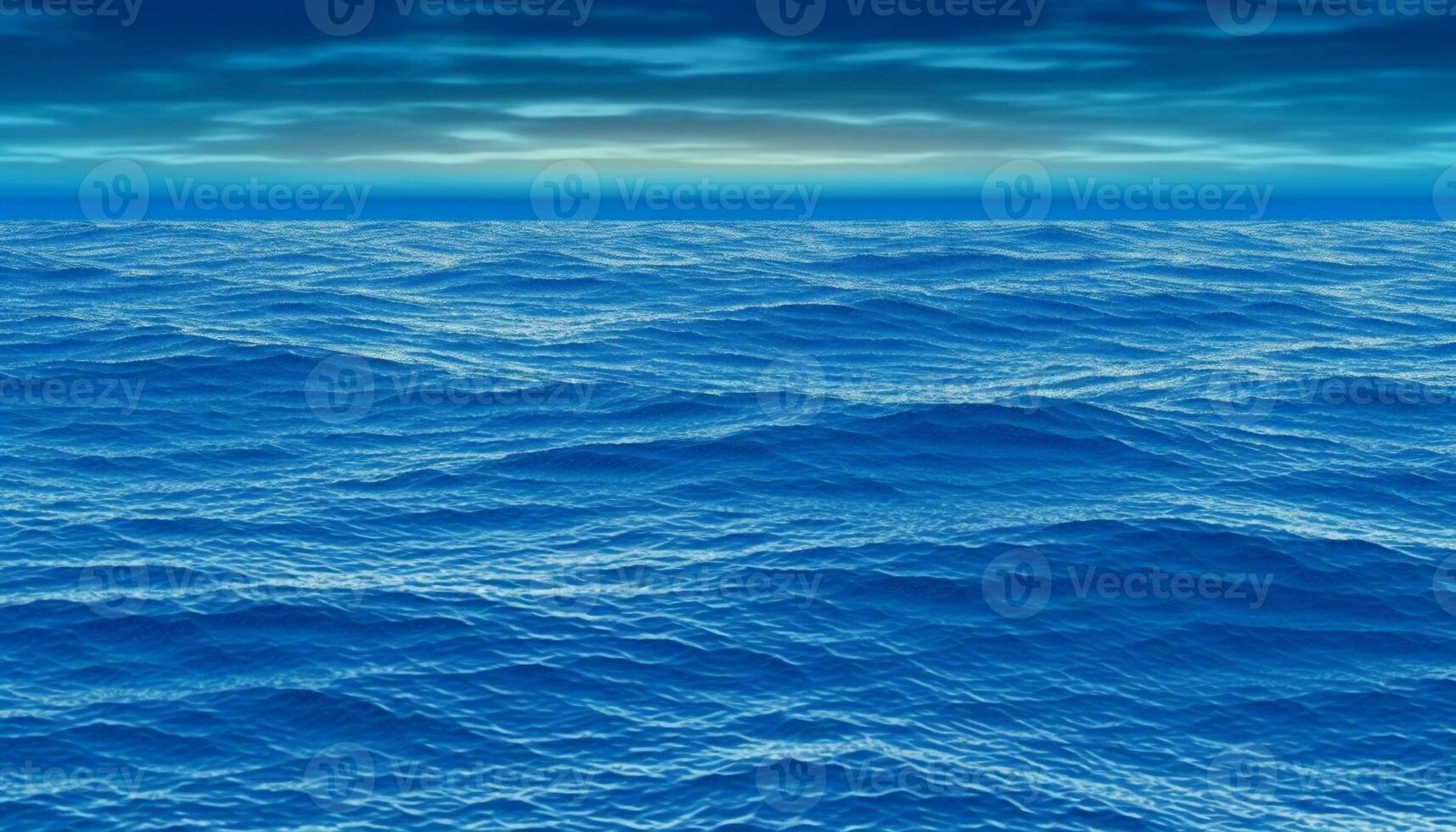 Blue wave ripples on tranquil seascape, beauty in nature reflection generated by AI photo