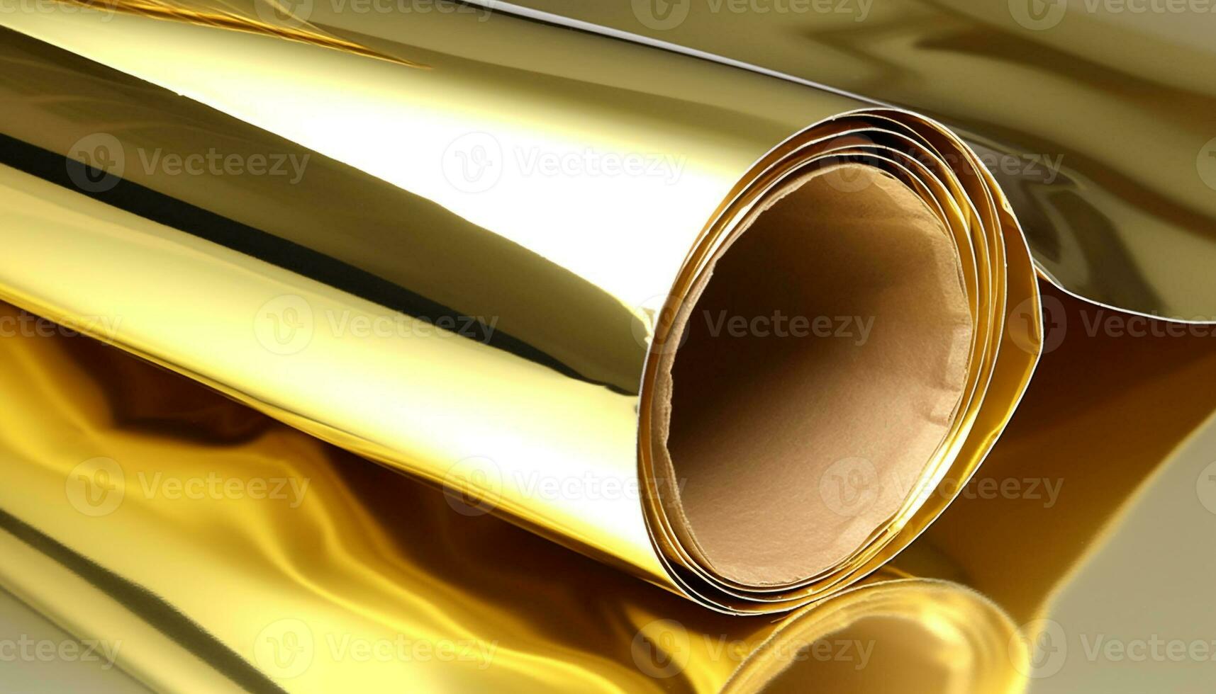 Luxury gold colored abstract design on smooth metal sheet publication generated by AI photo