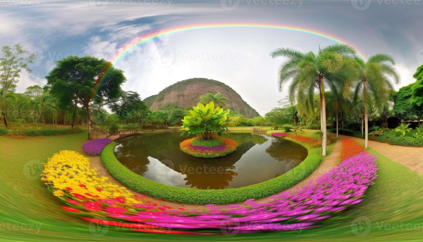 Dios belleza en naturaleza reflejado en multi de colores puesta de sol terminado montañas generado por ai foto