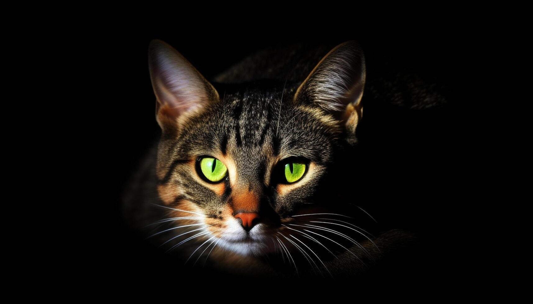 Cute kitten staring with curiosity, fluffy fur and striped whiskers generated by AI photo