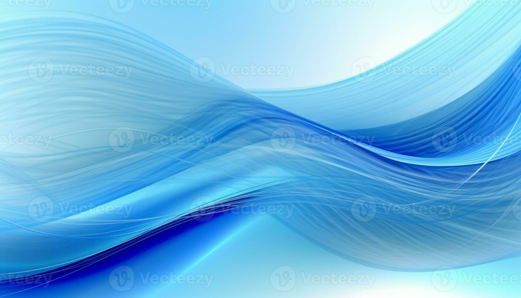 Vibrant blue wave pattern, a modern abstract computer graphic design generated by AI photo