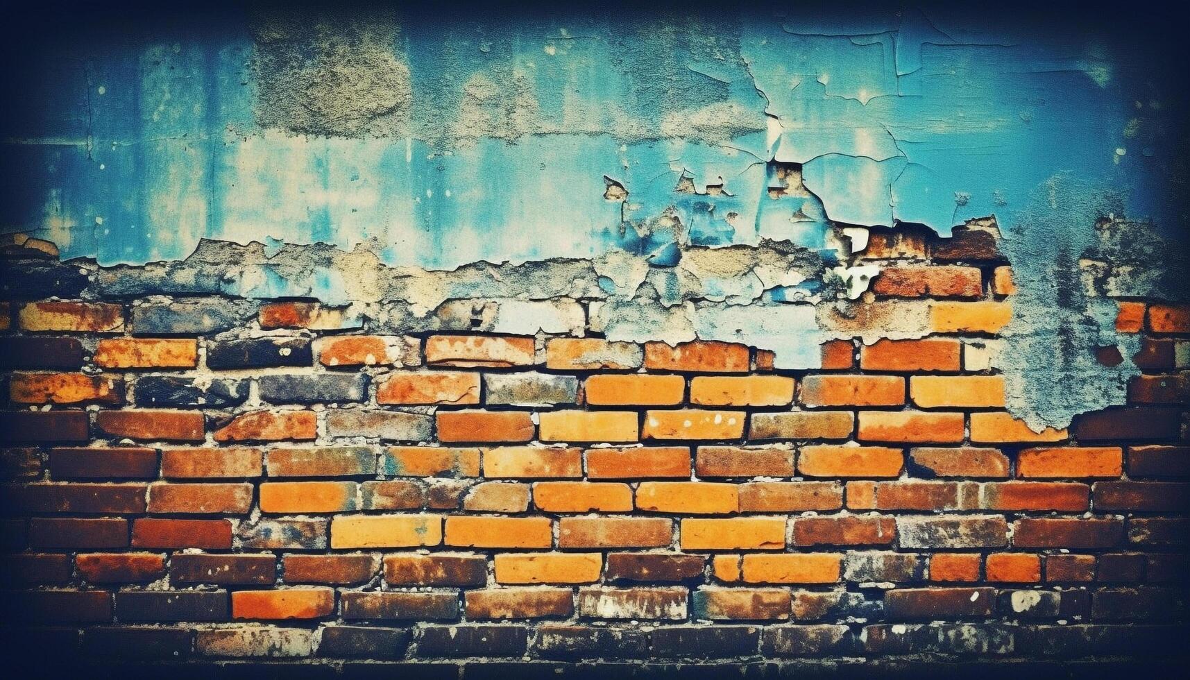 Abstract revival of old fashioned brick wall in construction industry generated by AI photo