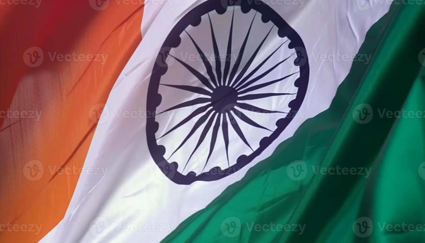 Waving striped Indian flag symbolizes national pride and patriotism generated by AI photo