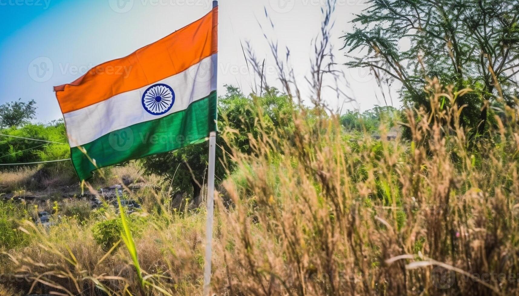 Patriotic grassy outdoors, nature beauty in full display generated by AI photo