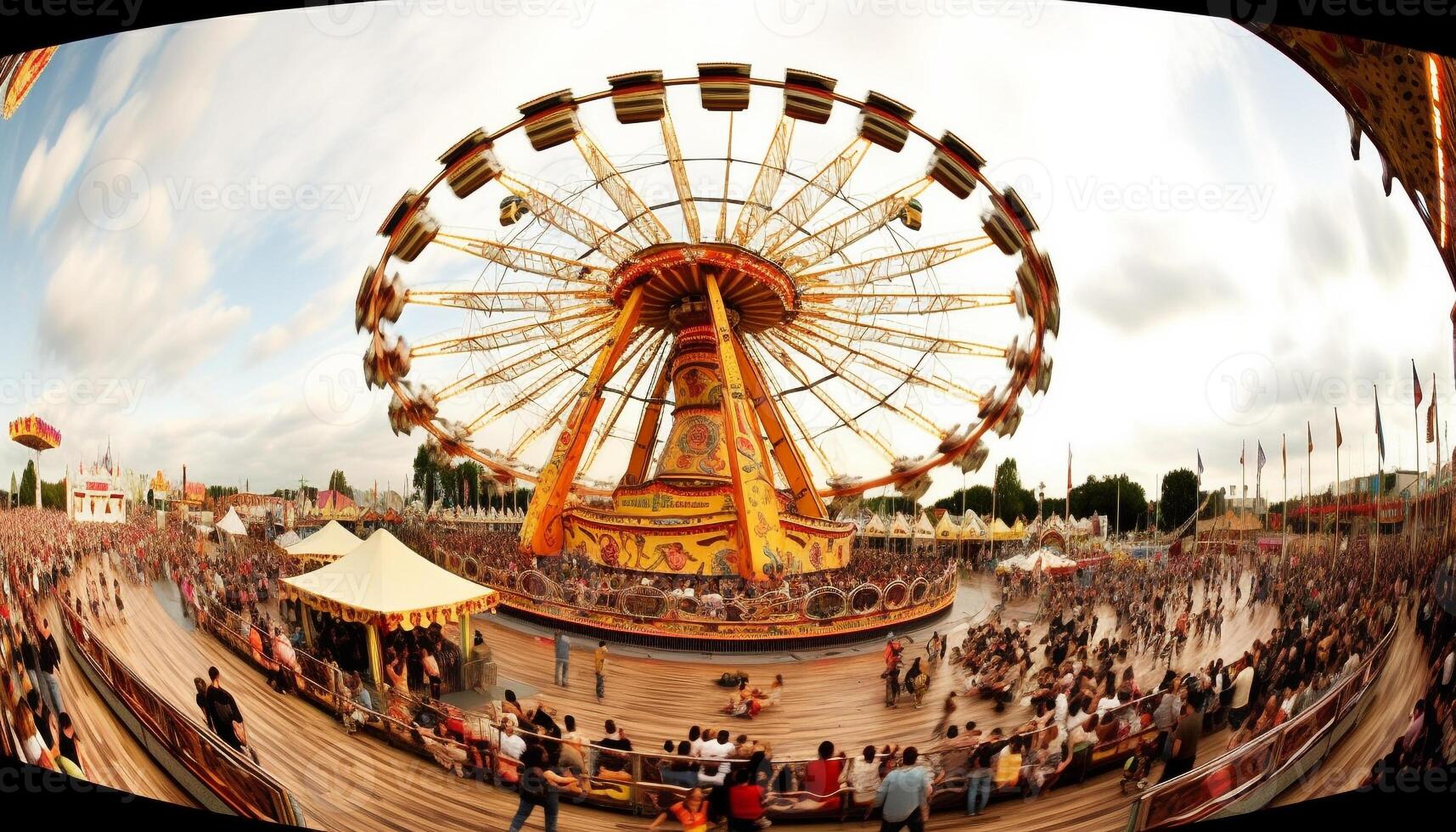 Spinning wheel of joy at the famous traveling carnival event generated by AI photo