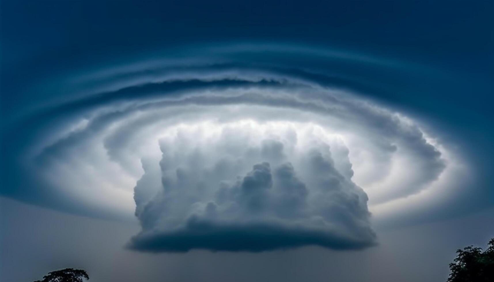Dramatic sky over horizon, ominous storm cloud signals danger ahead generated by AI photo
