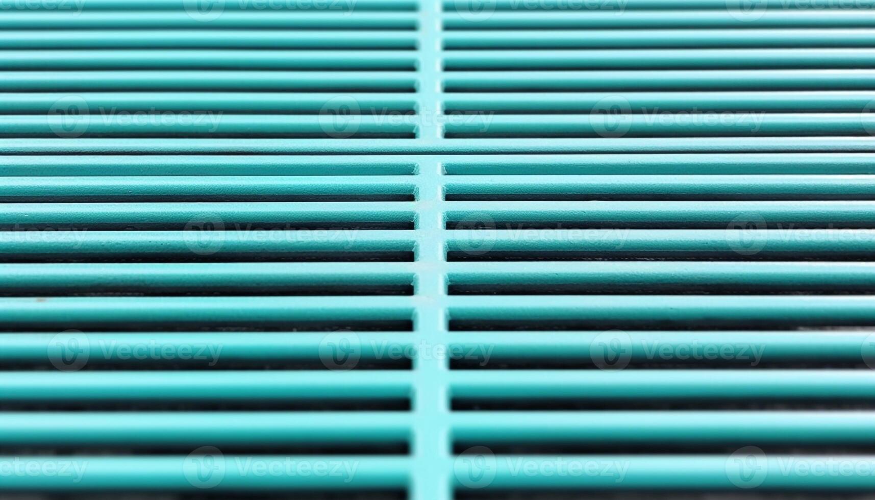 Striped metal blinds on modern window frame create abstract pattern generated by AI photo