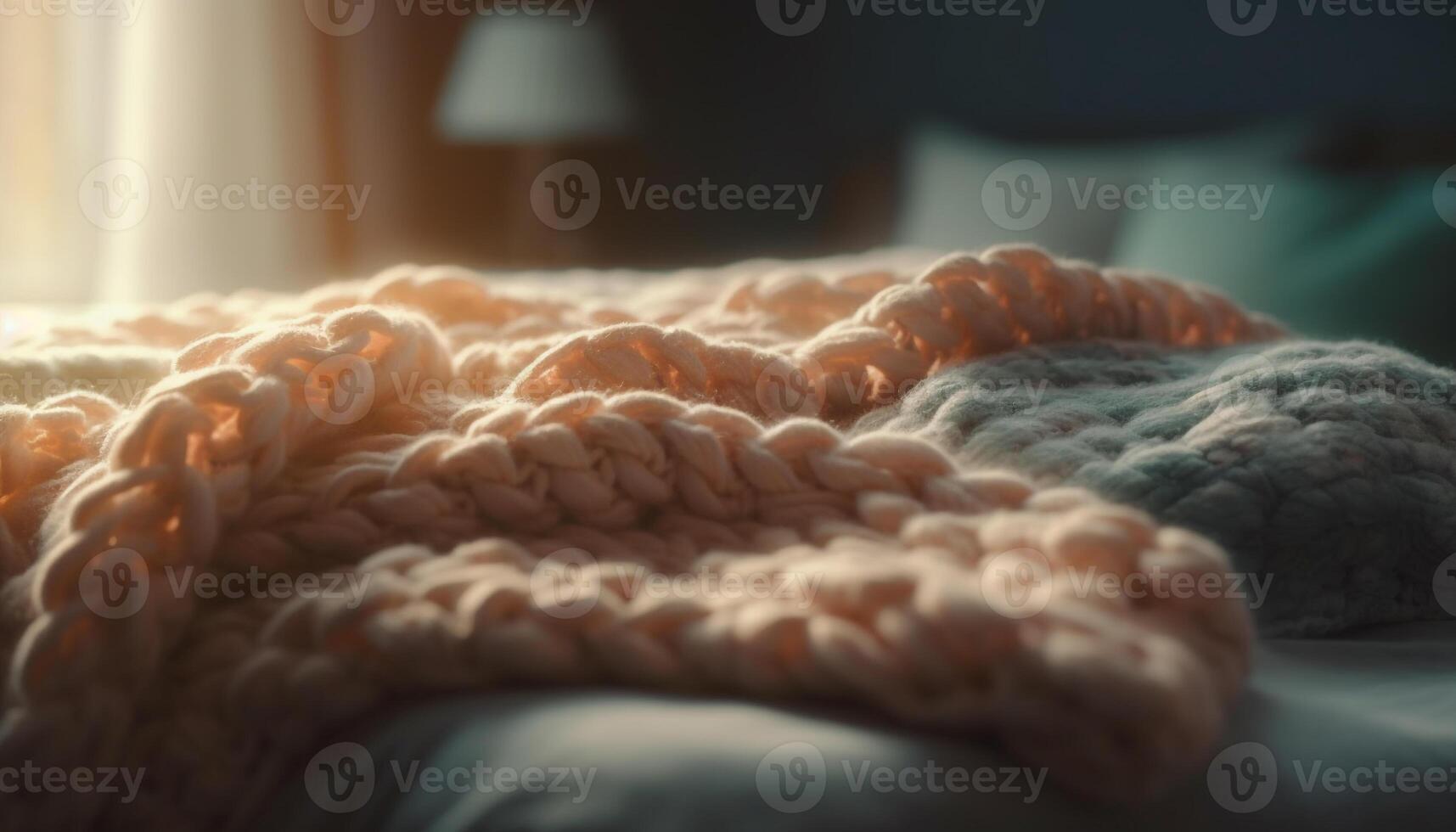 Woven wool rope adds warmth and softness to home decor generated by AI photo