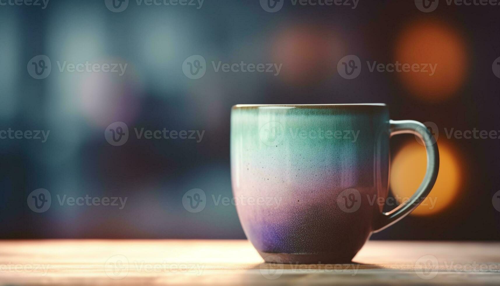 Fresh coffee in rustic mug on wooden table, perfect relaxation generated by AI photo