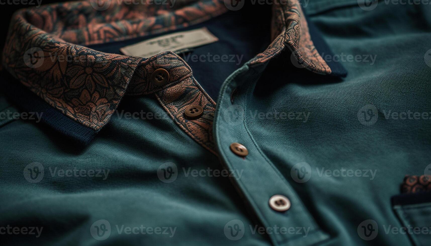 Elegant men jacket with leather collar and denim patterned material generated by AI photo