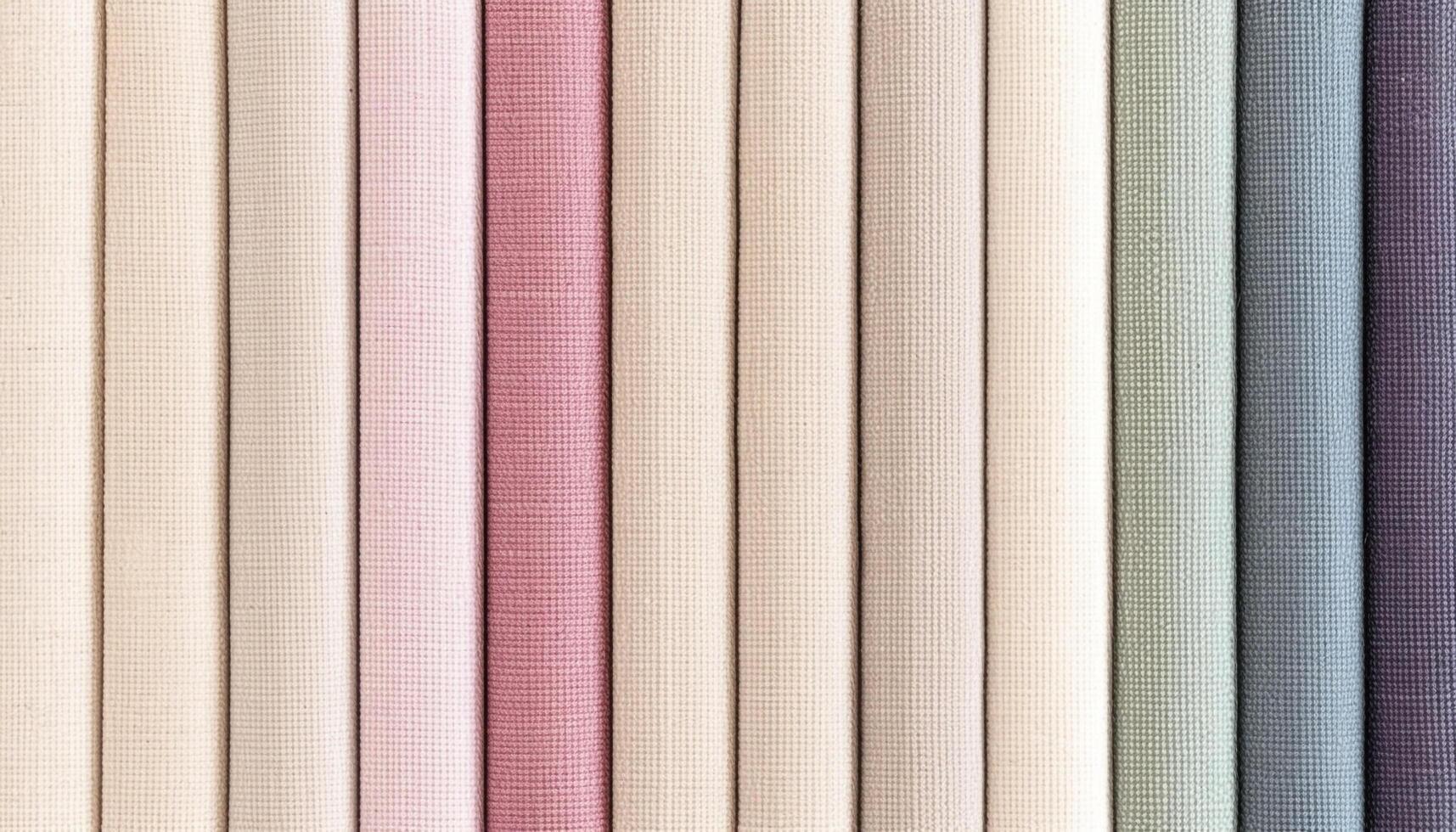 Multi colored striped textiles in a row create modern elegance indoors generated by AI photo