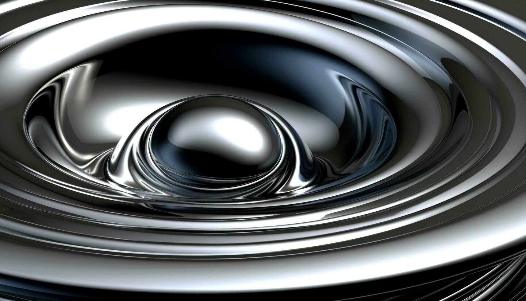Metallic vortex decoration creates clean rippled whirlpool in futuristic design generated by AI photo